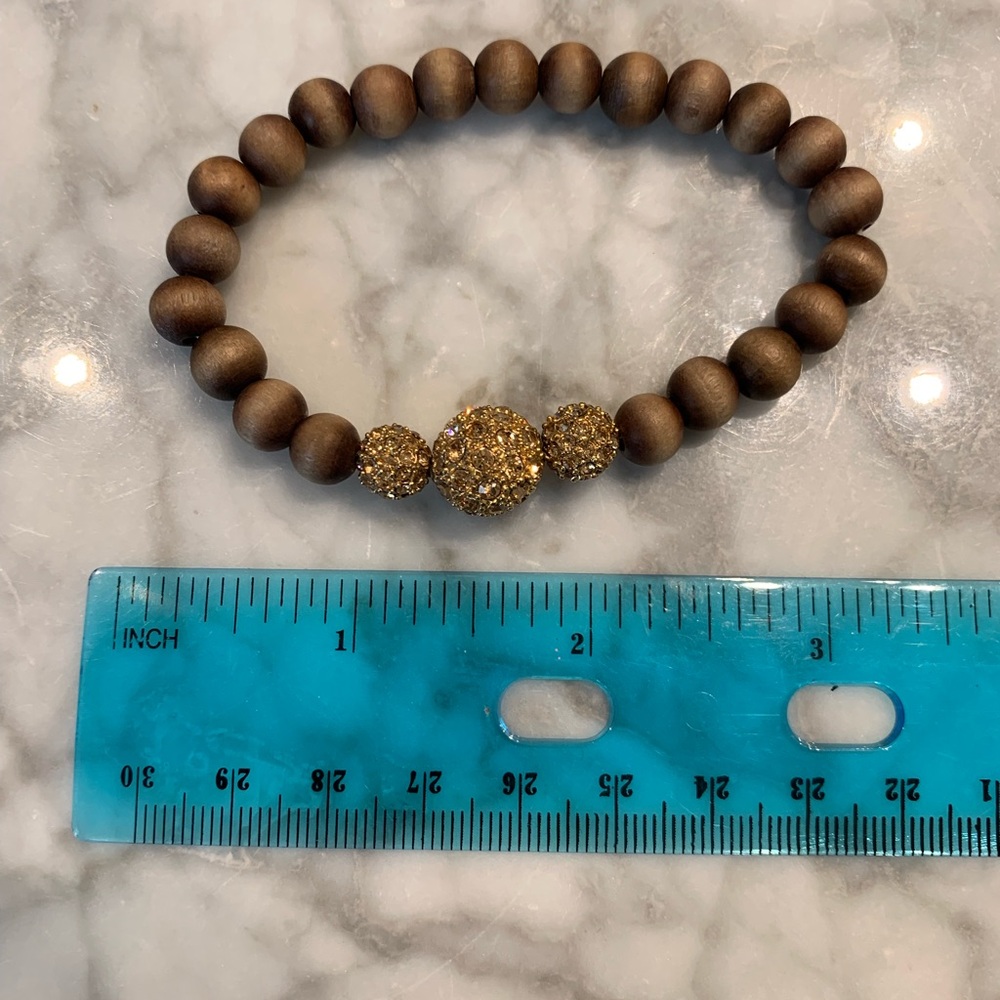 Wooden and crystal beads